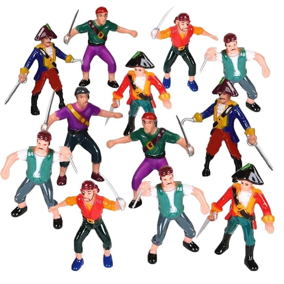 ArtCreativity Pirate Action Figures 12-pack Plastic Pirate Toys for Kids Ages 5+ Party Favors, Prizes, Gifts, Legendary Pirate Set