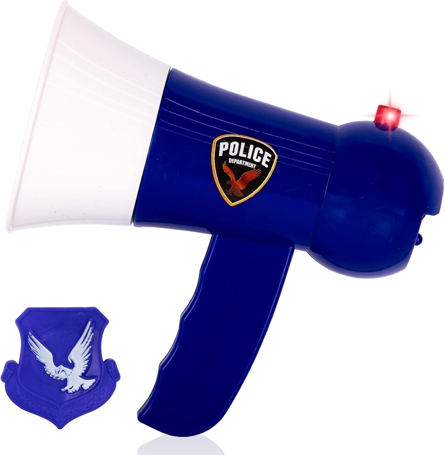ArtCreativity Police Officer Megaphone Toy with Real Siren Sounds and Flashing Lights, Durable First Responder Role-Play Accessory for Kids Ages 3 and Up