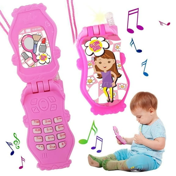ArtCreativity 6-pack Flip Cell Phones for Kids 3+ Toy Phones with Songs, Ringtones, LED Lights, Funny Messages Birthday Party Favors & Gifts