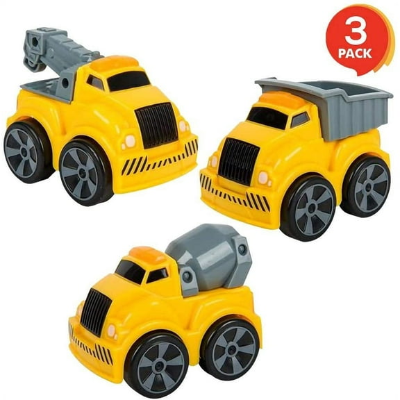 ArtCreativity Pull-Back Construction Vehicle Toy Set of 3 for Kids – Includes Dump Truck, Tow Truck, and Cement Mixer Cars