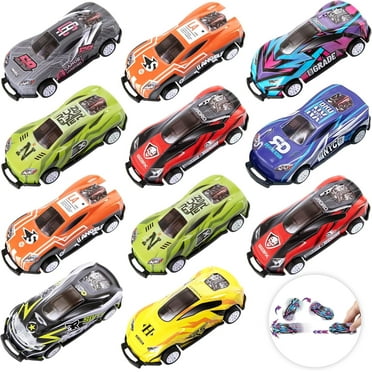 ArtCreativity Pullback Flip Stunt Cars for Boys (Set of 12) - Diecast Race Cars for Kids in 8 Designs - Retro Model Cars for Boys & Girls