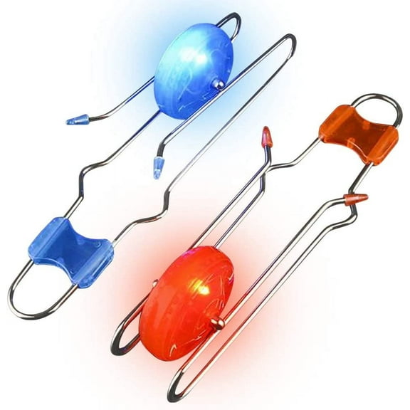 ArtCreativity Retro Light up Gyro Wheel for Kids Novelty & Gag Toys Ages 3+ - Set of 2 Magnetic 8.5" LED Lighted Gyro Wheel
