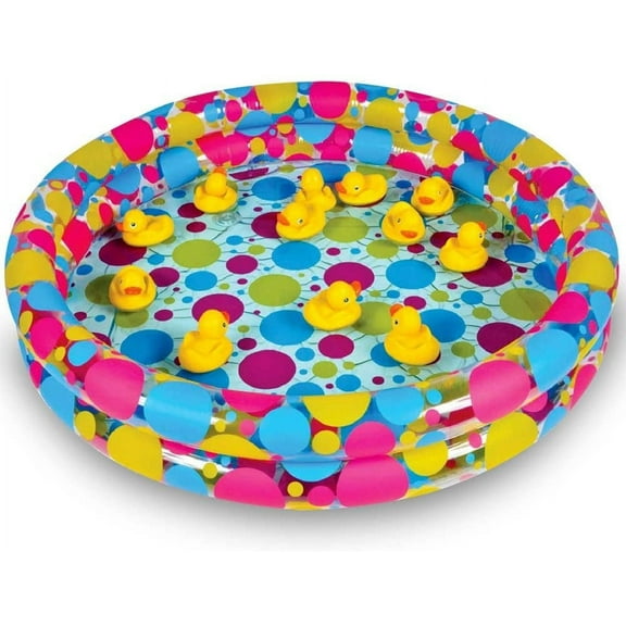 ArtCreativity Round Inflatable Swimming Pool Duck Pond – Kids Outdoor Water Play Splash Basin, Garden Yard Toy for Summer Fun and Party Games