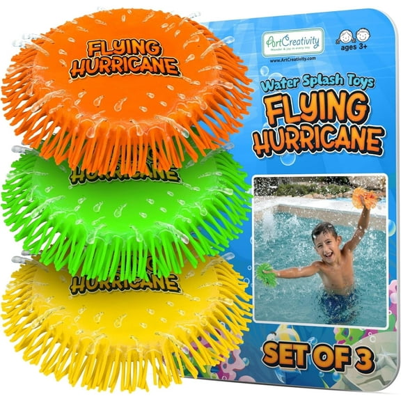 ArtCreativity Splash Water Flying Disc Set of 3  Soft Frisbee Pool Toys for Kids Ages 4+  Colorful Foam Pool Discs for Summer Water Play