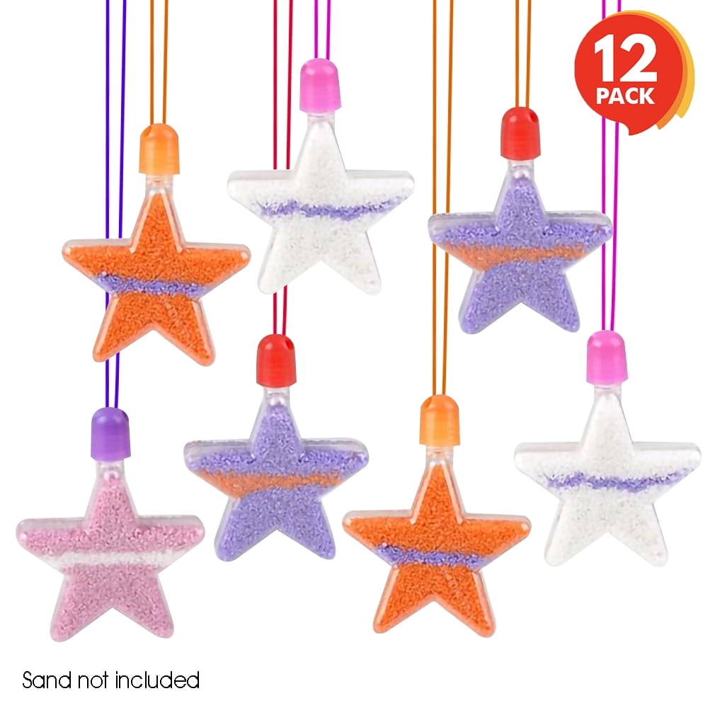 Buy ArtCreativity Sand Art Dinosaur Bottle Necklaces, Pack Of 12, Sand