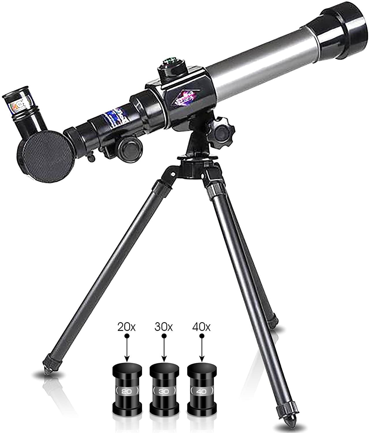 ArtCreativity Kids Beginner Telescope Starter Kit with Tripod Stand, Multiple Magnification Eyepieces, Educational Gift for Children Ages 3+