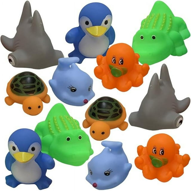 ArtCreativity Vinyl Sea Animals, Pack of 12 Assorted Squeezable Toys …