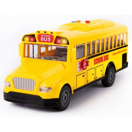 ArtCreativity School Bus Toy Yellow with Lights and Sounds