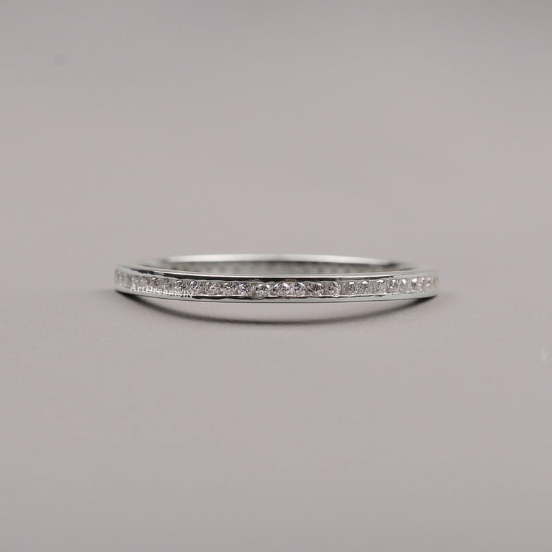 ArtDreamsIN 1.7MM Channel Setting Round Moissanite Wedding Band, 10K ...