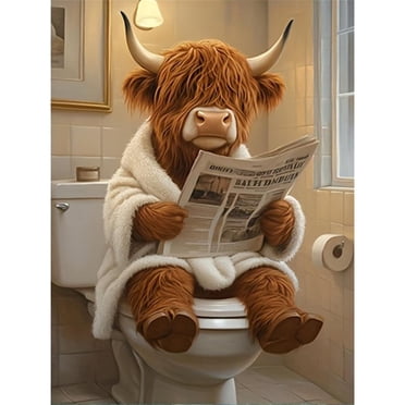 Diamond Art Kits for Adults Beginner, Highland Cow DIY Diamond Painting ...