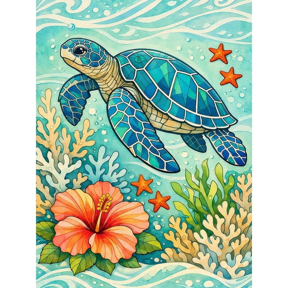 ArtIgle Sea Turtle Diamond Art Painting Kits for Adults, 1216 Inch Full Drill, Tropical Ocean Gem Art Kit for Home Decor