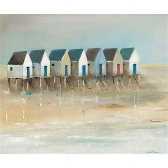 ArtLine PDXGA0102419LARGE Beach Cabins I Poster Print by Jean Jauneau, 20 x 24 - Large