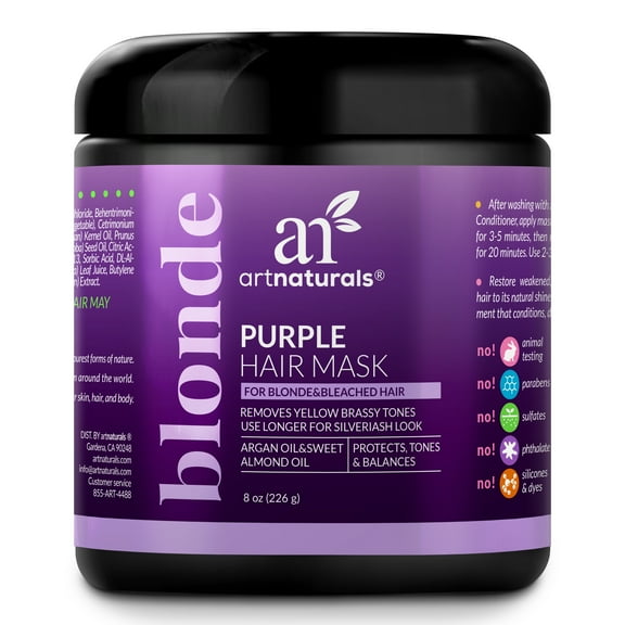 ArtNaturals Blonde Color Protection & Shine Enhancing Hair Mask with Almond & Aloe, 8 oz, 1 Piece