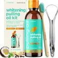 thumbnail image 1 of ArtNaturals Coconut Whitening Pulling Oil Tongue Scraper & Toothbrush Set, 8 fl oz (Alcohol-Free), 1 of 7