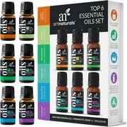 ArtNaturals Therapeutic Grade Essential Oil Gift Set 6 Pack 10 ml Lavender Rosemary Tea Tree Peppermint Eucalyptus Frankincense ANAA-0603