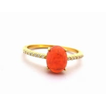 ArtPlacerMitika Orange Fire Opal Ring, 925 Sterling Silver, Engagement Wedding Ring, Vintage Opal Ring, Mexican Opal Ring, Minimalist Jewelry