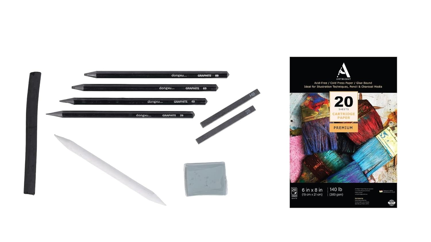 ArtRight Complete Artist Sketching Drawing Tool Kit of 20 A5 Sketching ...