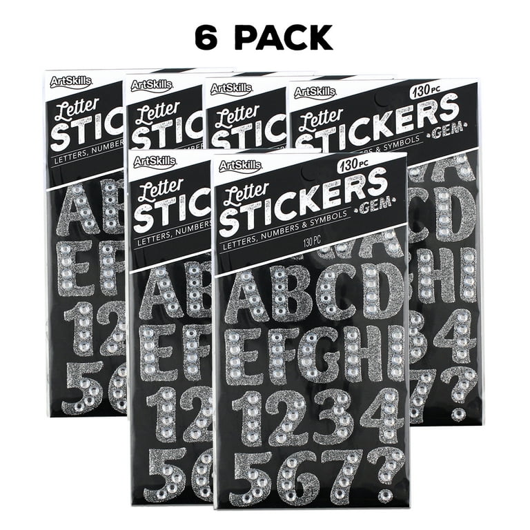 Artskills Gem Alphabet Stickers Small 12 Custom Silver Pack Of 150 - Office  Depot