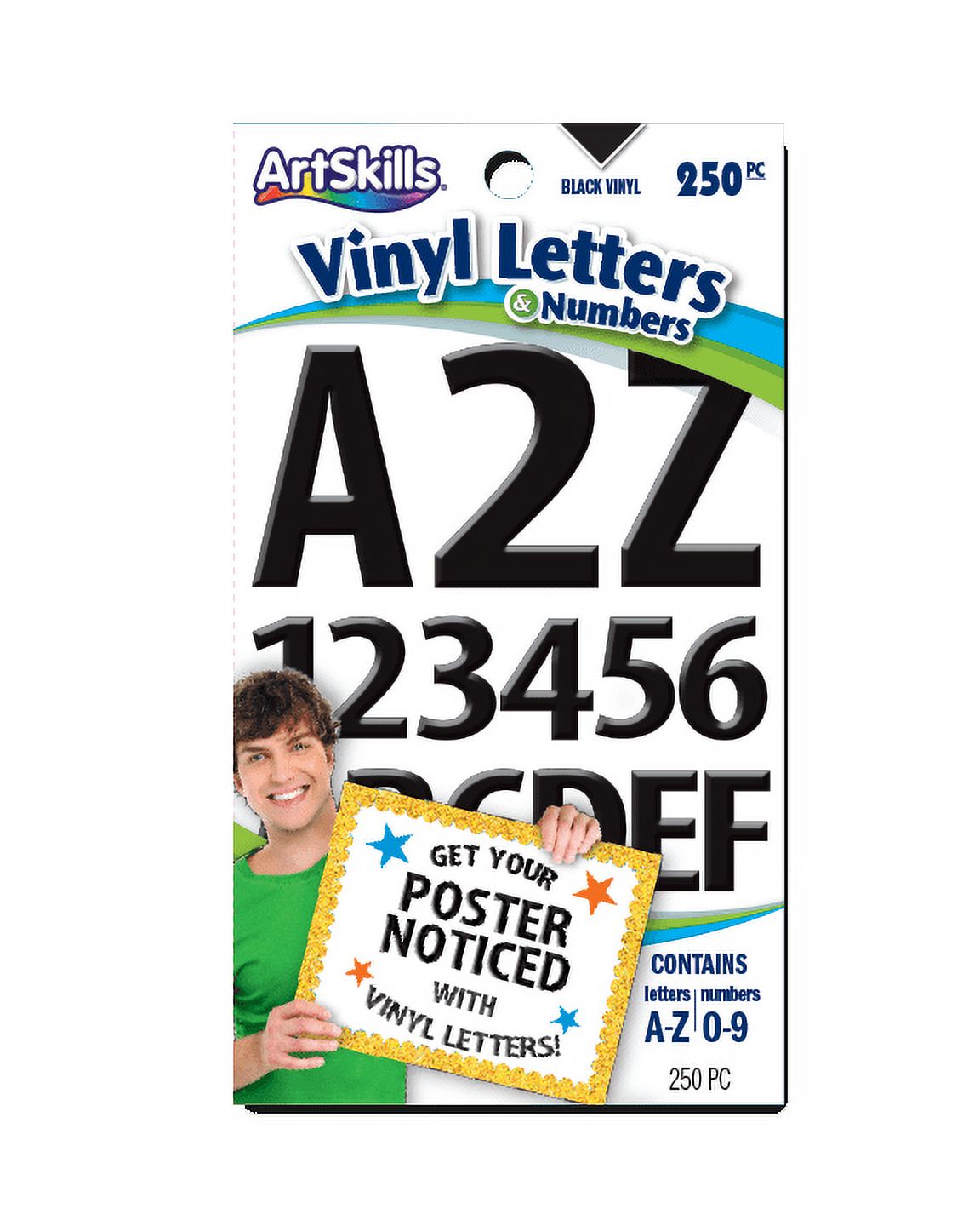 ArtSkills 1 in. and 2 in. Black Vinyl Letter and Number Stickers, for School Projects, 245Pc - image 1 of 5