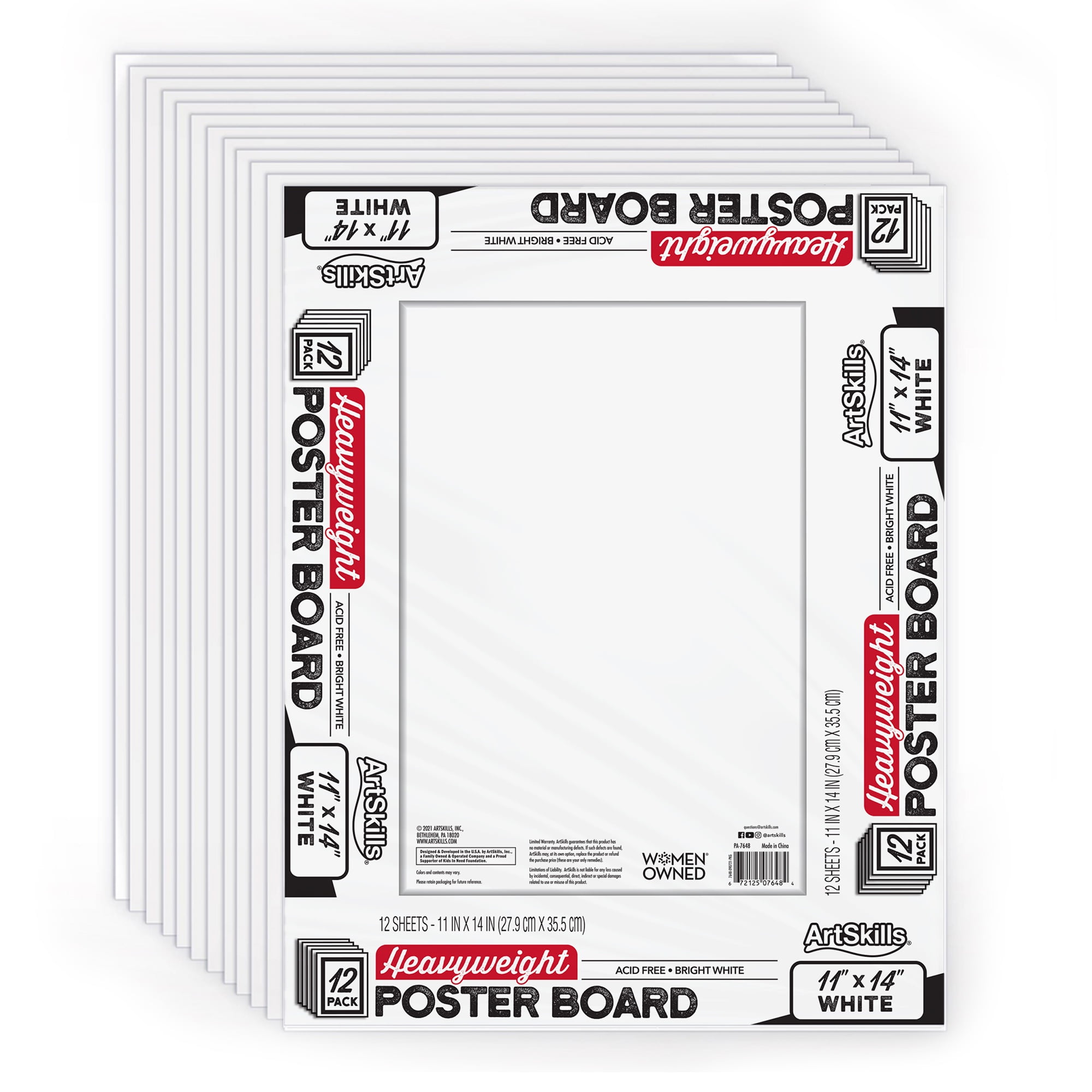 ArtSkills 11” x 14” Poster Board, Heavyweight White Poster Boards
