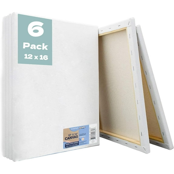 ArtSkills 12" x 16" Stretched Canvas for Painting, 6-Pack
