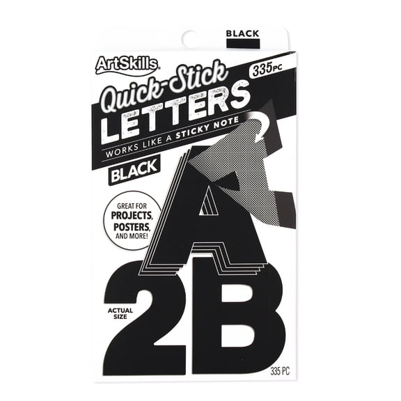 ArtSkills 2.5" Black Paper Letters & Numbers, 335-Piece Set for Posters, School Projects & Crafts