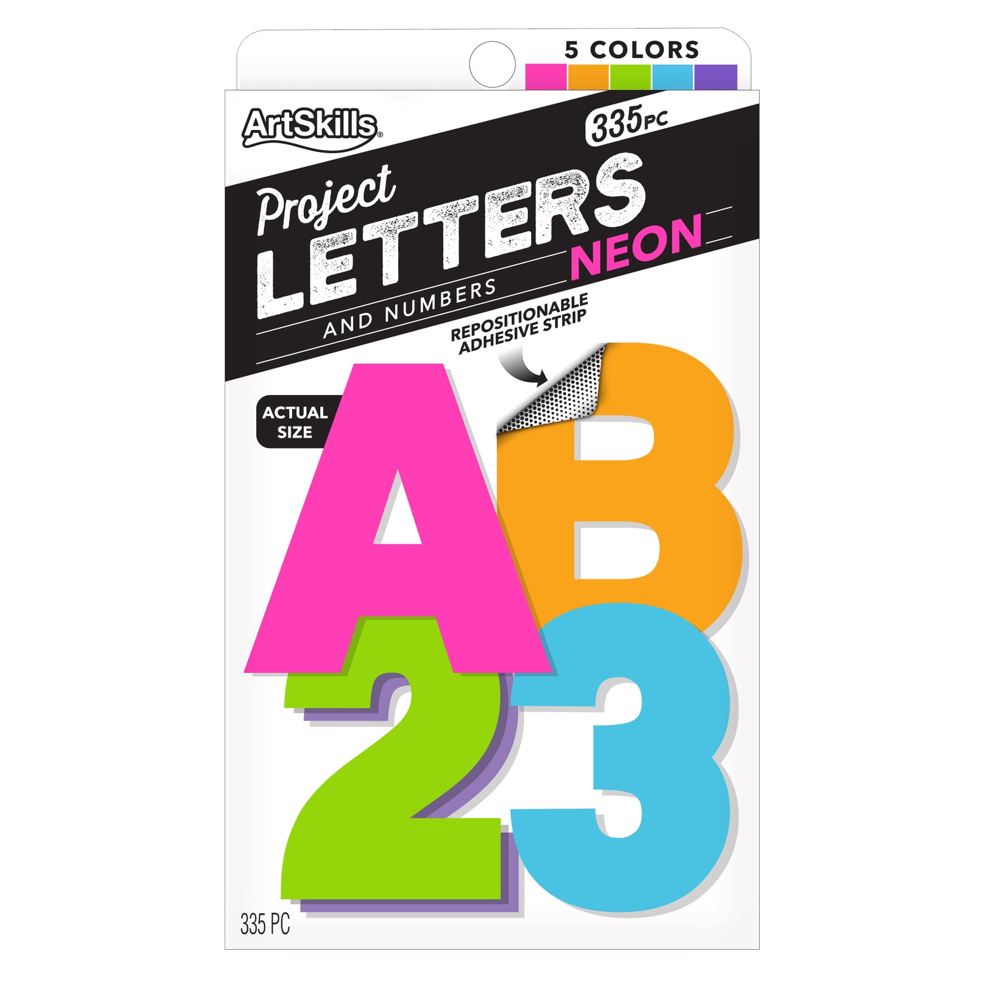 Astrobrights Letters and Numbers Cardstock Die-Cuts, 2 x 10, 65