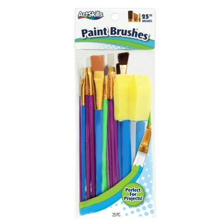 ArtSkills Premium Artist Paint Brush Set for Crafts, Acrylic, Watercolor and Oil, 25Pc
