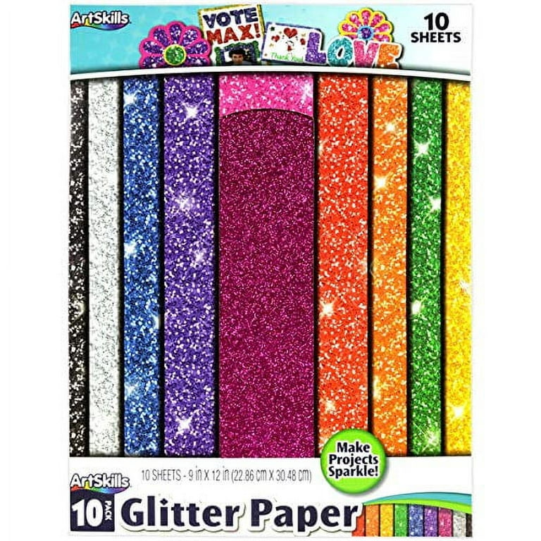 Artskills Glitter Premium Paper 9 x 12 Assorted Pack Of 10