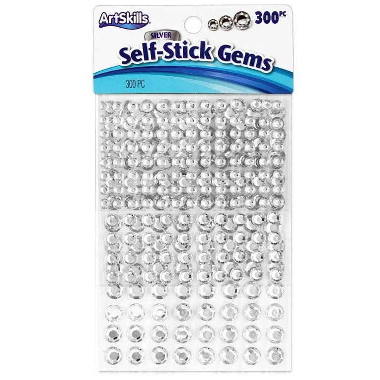 ArtSkills Adhesive Gem Stickers for Crafts, Assorted, Clear