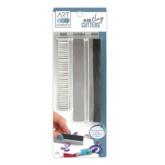 ArtSkills - Art Elements Clay Cutting Blades - 3 Stainless Steel Craft Cutters with Rubber Handle