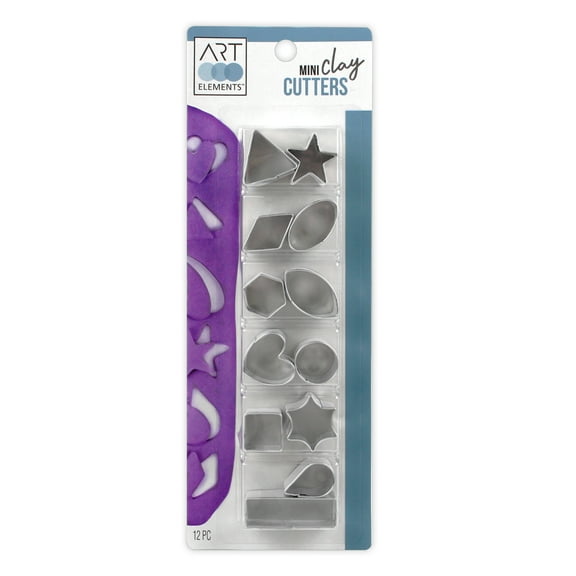 ArtSkills Art Elements Mini Clay Cutters 12ct Premium Stainless Steel Clay Tools Craft Kit