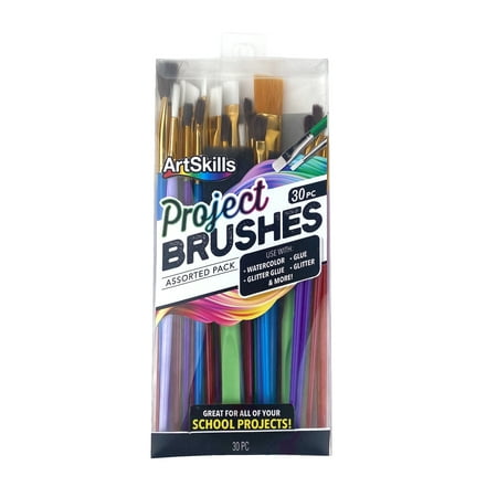 ArtSkills Paint Brush Set for Kids & Adults, Assorted 30-Piece Brushes for Crafts, School & Painting