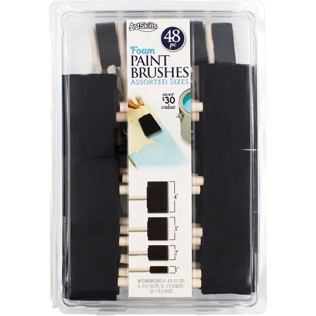 ArtSkills Bulk Foam Paint Brushes, Sponge Brushes for Painting, 4” 3” 2