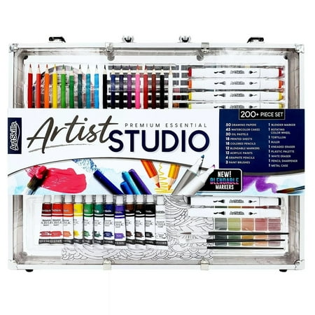 ArtSkills Essential Portable Premium Art Supply Kit for Beginner, 200 Pieces Drawing Set for Kids & Teens