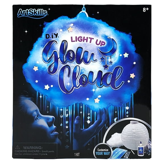ArtSkills Fluffy Cloud Light for Bedroom, Hanging Cloud Lamp DIY Craft Kit for Room Dcor, Nursery Dcor