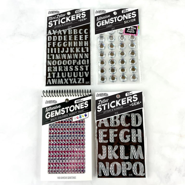 ArtSkills Gem Stickers Glitter Letters for Teen and Adult Crafts