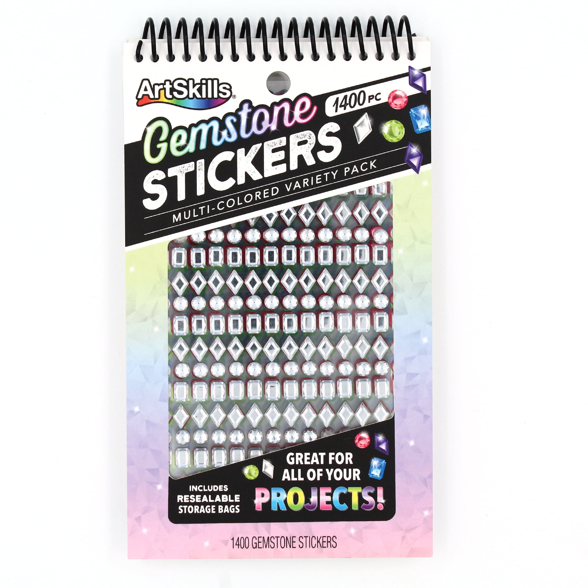 Artskills Gemstone Stickers Variety Pack, 1400 Pcs, Multicolor