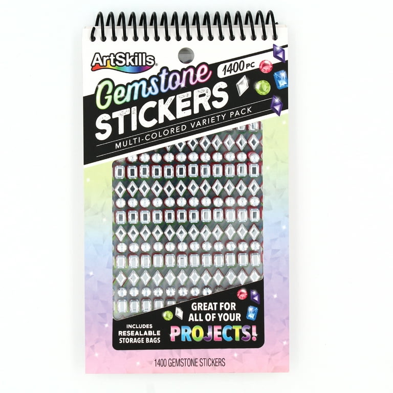 ArtSkills Gemstone Stickers Variety Pack, 1400 Pcs