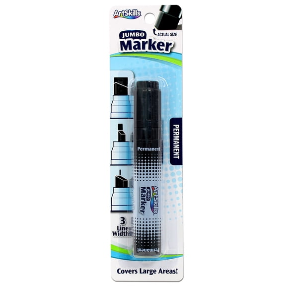 ArtSkills Jumbo Black Permanent Marker for Arts and Crafts, Chisel Tip Marker