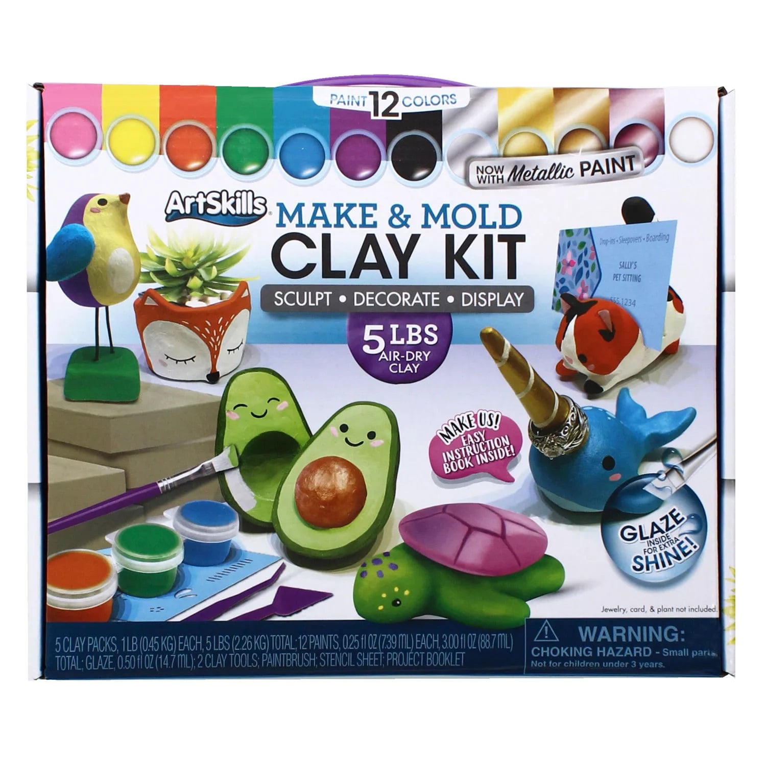 ArtSkills Kids Make and Mold AirDry Clay Art Activity Kit
