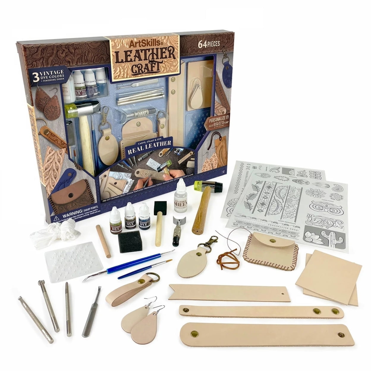 Leather Working, Leather Punch, Leather Work Tools, Leather Tooling Kit,  Leather Starter Kit, Adult Craft Set 