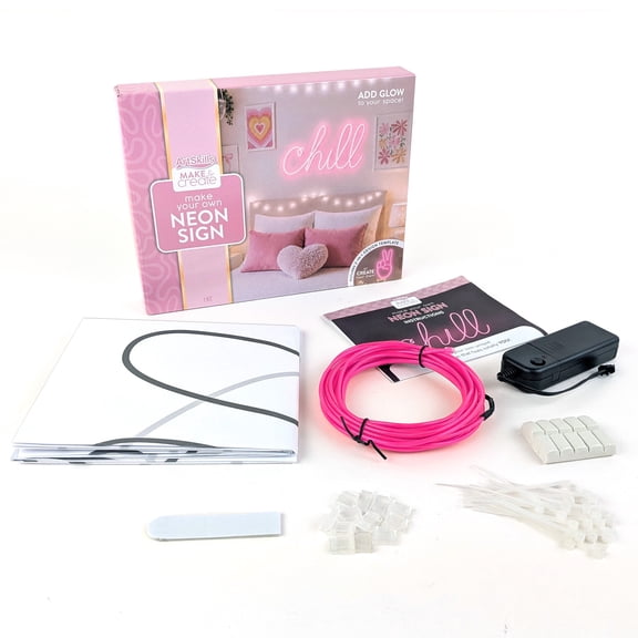 ArtSkills Make Your Own Neon Sign Kit DIY Custom Neon Light 15ft Wall Décor - Pink