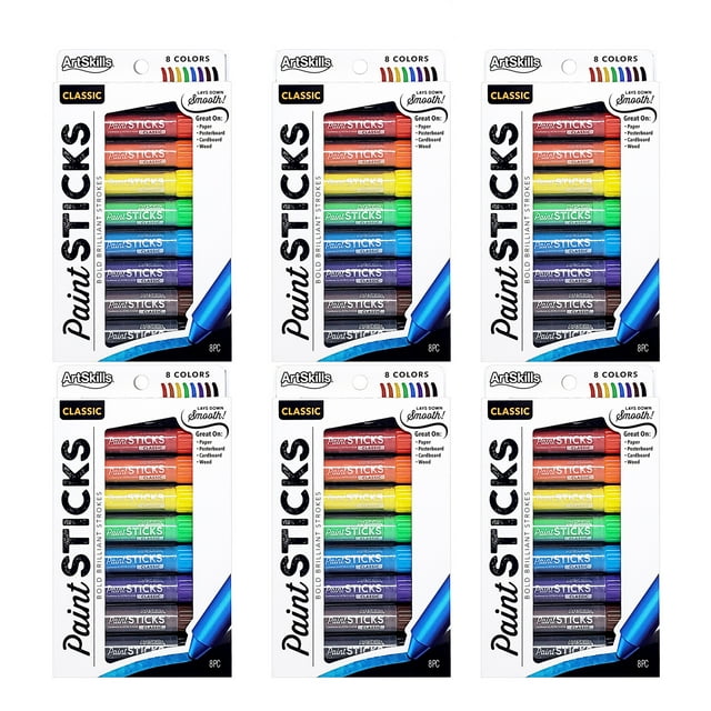 ArtSkills NonToxic, WaterBased Paint Sticks with Caps, 6Pack