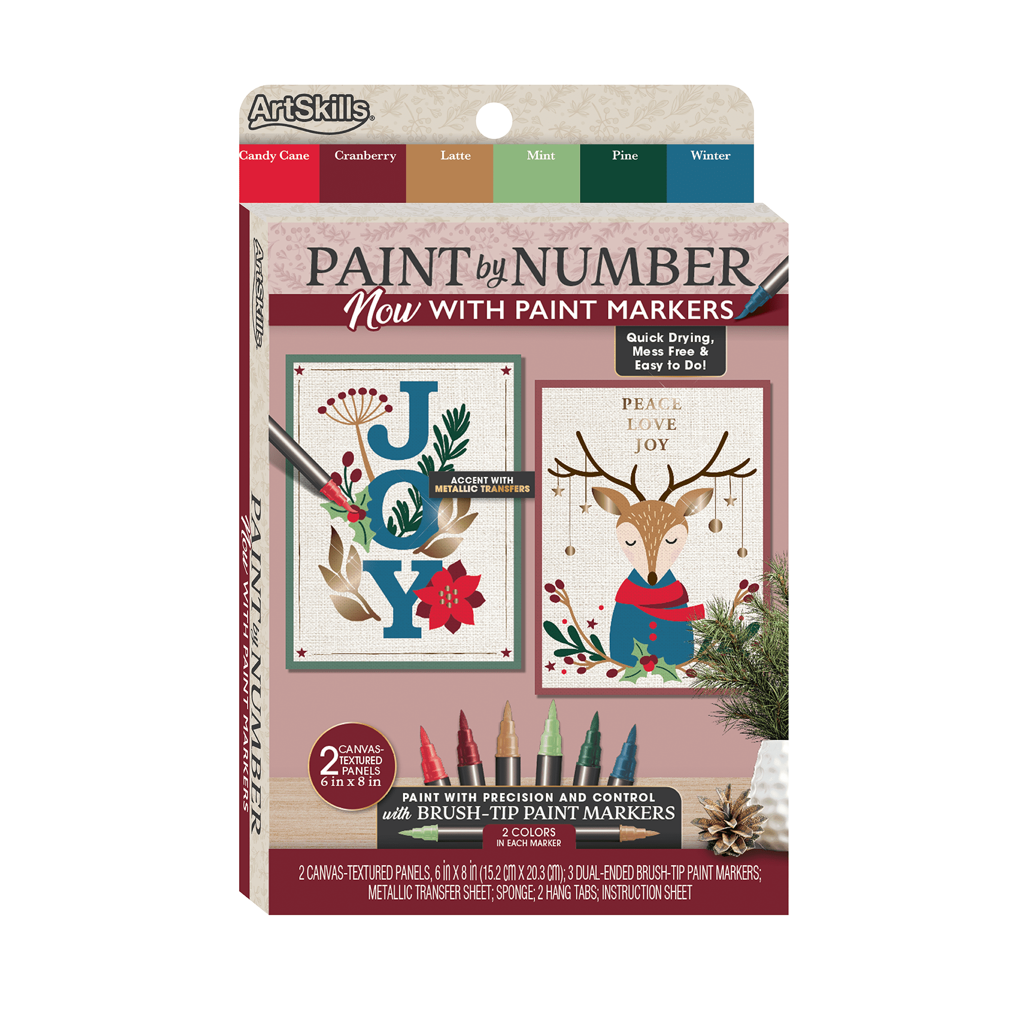 ArtSkills Paint by Number Kit for Kids & Adults with Paint Markers, Joy & Deer