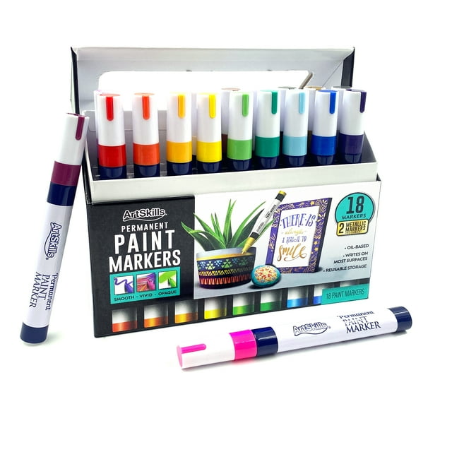 ArtSkills Permanent Paint Markers Art Set, 18 Colors