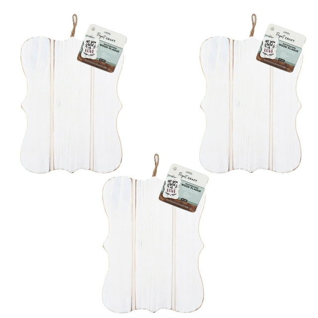 ArtSkills Set of Whitewashed Wooden Plaques for DIY Projects, Wall