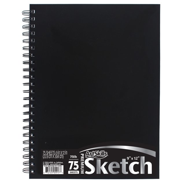 ArtSkills Sketch Book 9” x 12” Sketchbook for Kids & Adults, (75 lb/100gsm) Spiral Bound Artist