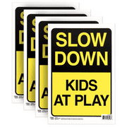 ArtSkills Slow Down Kids at Play Sign, 4-Pack, 12x8 inches - Kids at Play Safety Signs for Street