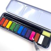 ArtSkills Travel Watercolor Kit, Watercolor Paint Set for Kids & Adults, Travel Palette with Water Brush